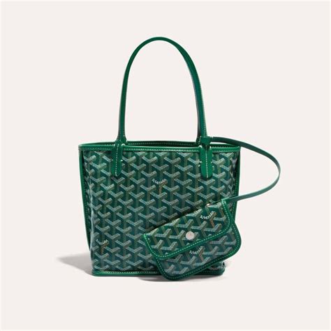 goyard anjou tote mini green|Goyard anjou mini tote bag.